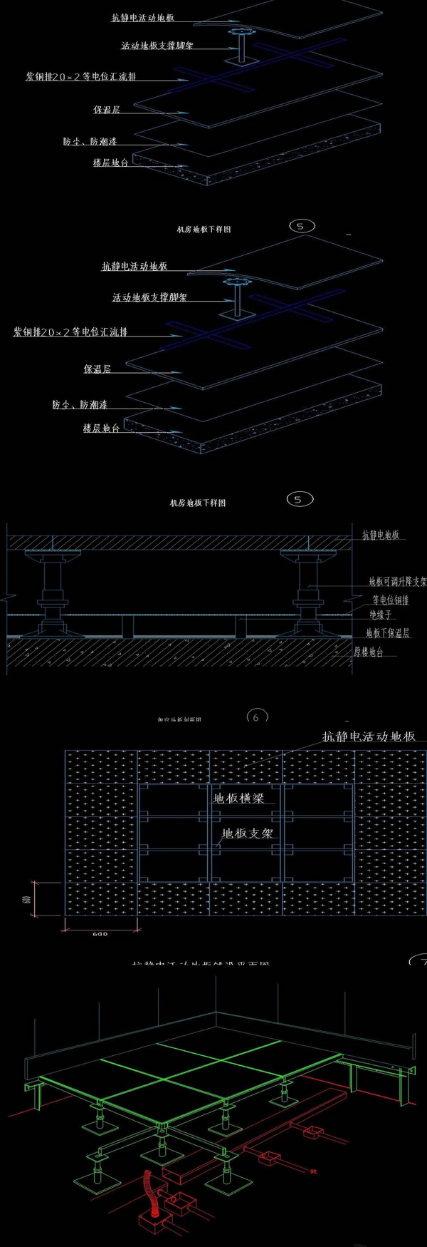防靜電地板的(de)鋪設圖